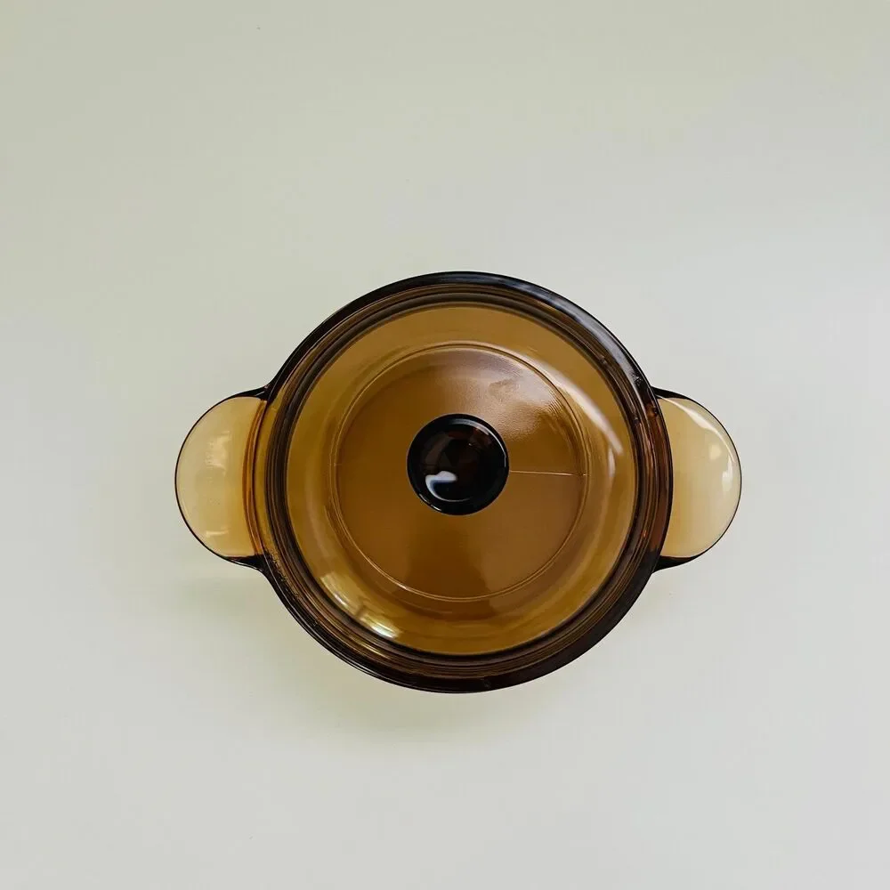VISIONS Corning USA Amber Glass 1174 Casserole Dish 1 Qt With Lid